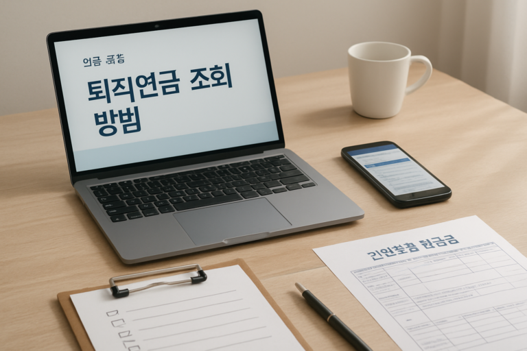 퇴직연금 조회 방법 안내 이미지
